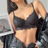 Encaje Completo Pecho Grande Ropa Interior Pequeña Sujetador de Acero Adelgazante Transpirable Ultrafino para Mujer Sujetador de Encaje Anticaída