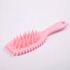 Pente Massageador de Silicone para Shampoo com Cabo Longo, Pente de Shampoo com Dentes Macios, Pente para Cabeleireiro de Uso Duplo Úmido e Seco, Pente de Limpeza para Chuveiro