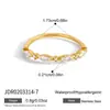 Wanxing Europeu e Americano Anel Feminino Ouro 18K Aço Inoxidável Quadrado Zircônia Joia de Mão Transfronteiriça Simples Personalidade ins Nicho Anel