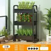 Prateleira de Chão com Escada de Múltiplos Níveis Personalizada com Braços Duplos para Sala de Estar Interna, Suporte para Flores, Suporte para Armazenamento de Suculentas, Suporte para Vasos de Flores Externo de Varanda