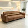 Sofá Moderno Simples para Sala de Estar Apartamento Pequeno Recepção Comercial Aluguel Salão de Barbeiro Couro Arranhado por Gato Sofá Reto Madeira