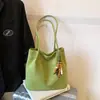 Bolsa de axila em camurça Dongdaemun coreana, moderna e simples, bolsa travesseiro versátil e estilosa, bolsa de ombro e transversal