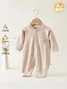 Roupas de outono para bebês meninos e meninas, macacão de fleece para bebês, roupas para bebês em início de outono, conjunto para sair e engatinhar para bebês de poucos meses