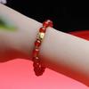 Pulsera de ágata roja natural 2024 año del Dragón estilo para hombres y mujeres año de nacimiento Pulsera del Dragón regalo de Año Nuevo