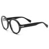 2025 Nuevo Marco Negro Moda Unisex Marco de Gafas de Acetato Marco Redondo Retro Gafas sin Graduación Estilo Europeo y Americano Gafas de Moda