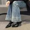 Novas Botas Slim Outono/Inverno 2026 com Salto Alto Fino, Bico Fino, Couro Macio Elegante, Zíper Traseiro, Botas Curtas Versáteis Estilo Coreano