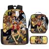 Fuente de Amazon Transfronteriza mochila de una pieza One Piece Mochila Escolar Estudiante Mochila de Luffy Bolso de Hombro Estuche para Lápices