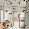 Cortina de Puerta Love Kulomi para Cortina de Puerta Handdog Cortina Sin Perforaciones para Decoración de Puerta de Dormitorio Cortina Colgante de Medio Tipo para Puerta de Habitación Infantil