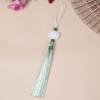 Borla de Jade Blanco Bicolor DIY Colgante de Loto Estilo Antiguo Accesorio Hanfu Colgante de Abanico Colgante de Flauta Adorno para Colgar en la Cintura Estilo Fresco