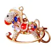 Llavero de Pony de la Suerte con Incrustaciones de Diamantes Estilo Chino Colgante del Zodiaco para Niño Colgante para Llave de Aleación de Zinc para Coche Colgante para Bolso Venta al por Mayor