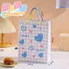 Bolsa de regalo de cachorro de dibujos animados a cuadros, bolsa de regalo de cartón blanco engrosado, bolsa de papel para empaquetar recuerdos de fiesta de cumpleaños infantil