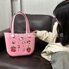 Bolso de Agujeros de Eva Estilo Europeo y Americano, Bolso de Media Luna DIY, Bolso de Vacaciones en la Playa, Bolso de Hombro Tote Portátil