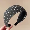 Diadema con Diseño de Corona Alta para Hacer que el Rostro Parezca Más Pequeño, Lujo Ligero, Antideslizante, Tejido, Patrón de Cuadros y Lunares, Sensación de Alta Gama para Adultos y Mujeres Jóvenes