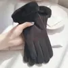 Guantes de Invierno de Cuero para Hombre para Montar con Forro Polar Engrosado Cálido a Prueba de Viento Impermeable Pantalla Táctil Guantes de Invierno para Motociclismo