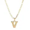 Amazon Transfronterizo Nuevo Collar de 26 Letras Collar con Colgante de Letra Cadena Extendida de Clip de Papel Joyería Gótica para Mujeres
