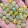 Cuentas de ágata Yanyuan estilo vintage, cuentas sueltas de calcedonia amarillo-verde hielo, accesorios para joyería de 6 mm, cuentas de jade hechas a mano