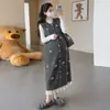 Conjunto de Vestido Chaleco de Punto para Maternidad 2026 Nuevo Estilo Otoño/Invierno Vestido Chaleco de Maternidad sin Mangas con Lazo Tridimensional