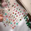 Nuevas Pegatinas Navideñas para Uñas Plata Caliente Festiva Manzana Copo de Nieve Pan de Jengibre Fuegos Artificiales Muñeco de Nieve Decoración Linda para Uñas