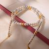 Colar de pérolas de outono e inverno de cores mistas de luxo leve, nova corrente de clavícula de moda popular, corrente de pescoço de doces de alta qualidade, quatro estações