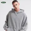 Moletom com capuz solto e aspecto desgastado vintage 400G, moletom moderno de marca transfronteiriça unissex oversized com lavagem especial