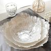 De alta aparência cristal vidro flor prato de frutas perolado branco irregular lanche seco placa de frutas bandeja de frutas terno atacado