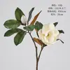 Magnólia artificial, design de dois ramos, magnólia estilo chinês novo, adequada para mesas de jantar em casa, decorações de casamento e como um grande ramo de magnólia para arranjos florais
