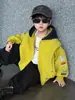 Chaqueta de Otoño para Niño 2083 Primavera/Otoño Nuevo Estilo Versión Coreana para Niños Chaqueta de Motocicleta de Moda Ropa Urbana Genial para Niños Pequeños