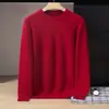Suéter de cachemira estilo bebé para hombre, cuello alto medio, color liso, tejido grueso, casual y apto para negocios, capa base suave y cómoda