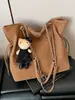 Bolso Tote de Gran Capacidad con Temperamento Sencillo Transfronterizo Bolso Cruzado para Viajes Cotidianos Bolso de Hombro con Cadena de Moda Casual