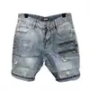 Shorts de Trabalho Vintage Lavado Pesado para Homens, Perna Reta Solta Moda Jeans Tendência Marca Calças de Cinco Pontos, Versátil Estilo Coreano Tendência