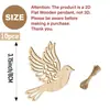 Nuevos adornos de pájaros de madera en blanco transfronterizos, colgantes decorativos de paloma de la paz, manualidades DIY hechas a mano para Pascua