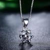 Pingente de diamante único de seis garras de alto sentido, moda simples, colar, atacado, joias, colar de pedra nua, venda direta da fábrica, quente