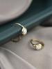 Aretes de plata S925 chapados en oro de 14K para mujer, redondos, simples, con incrustaciones de ópalo, coloridos, combinables con todo, aretes de celebridad de Internet