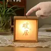 Luz de Noche de Viento Estilo Chino Marco de Fotos Adornos de Mesita de Noche de Boda Lámpara de Ambiente Regalo de Cumpleaños Caligrafía DIY