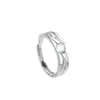 Anillo Creativo de Dedos Índice con Alas de Ángel, Anillo Abierto Ajustable Personalizado de Moda, Anillo Unisex de Alas de Plumas Cepilladas