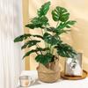 Planta Artificial en Maceta de Hojas de Monstera para Decoración de Sala de Estar Interior, 18 Cabezas de Palma Areca Dripping Guanyin de Escritorio Planta Verde Falsa