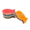 Esponja de Dibujos Animados con Forma de Pez para Limpieza de Cocina, Colorida de Doble Cara, Puede Eliminar Grasa, Absorber Agua y Lavar Platos