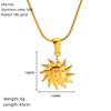 Collar Europeo y Americano Transfronterizo Retro de Alta Gama Cara Sonriente Girasol Luna Acero Inoxidable Chapado en Oro de 18K para Mujer en Stock Venta al por Mayor