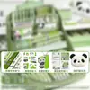Bolsa de Lápis Panda de Nove Camadas Verde Grande Capacidade Desenho Animado Bolsa de Lápis para Aluno do Ensino Fundamental Transparente de Alto Valor com Tampa Flip-Top Venda por Atacado