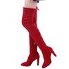 Botas de mujer de otoño e invierno, estilo europeo y americano, nuevas, de talla grande 43, hasta la rodilla, de tacón alto, con cabeza redonda y cierre lateral esmerilado.