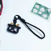 Huayang Dibujo Animado Creativo Cabeza de Ciervo de Cuero Colgante Correa para Teléfono Móvil Llavero Cadena Colgante Accesorios para Bolsos Cuerda Anti-Pérdida