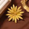 Broche Falso de Espiga de Trigo Vintage Luxo Leve Avançado Metálico Estéreo Fivela de Broche para Lapela Acessórios de Casaco