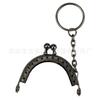 5cm Flor de Cuadros Semircircular Cabeza Recta de Perla Anillo de Llave Dorado Monedero DIY Accesorios Dorados