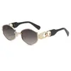 Gafas de sol ovaladas personalizadas para mujer, metal, estilo urbano moderno, gafas retro para sesión de fotos de influencers transfronterizos