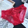 [Rojo Ancola] 880# Ropa Interior Roja Grande de Año Nuevo Malla de Encaje Seda de Hielo Ropa Interior Roja