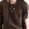 Bufanda Larga de Seda con Lunares Vintage y Cuentas para Cuello, Modelo Nuevo Versátil 2026, Accesorio Decorativo de Alta Gama de Nicho