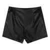 Shorts negros elegantes de cintura alta para mujer, nuevo modelo otoño/invierno 2026, pantalones ajustados de cuero PU, shorts sexys tipo outer wear para petite