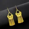 Pendientes de Borla y Cascabel Europeos y Americanos, Colgantes de Hoja Bohemios, Pendientes de Zona de Mercado Nocturno, Pendientes de Estilo Étnico de Pavo Real para Mujer