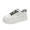 Zapatillas blancas de suela gruesa para mujer que aumentan la altura, nuevas para primavera y otoño 2026, versátiles, casuales, ligeras, con cordones, estilo deportivo, para estudiantes