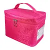 Bolsa de Cosméticos con Texto Impreso, Bolsa de Salón de Belleza, Artículos de Tocador para Almacenamiento, Bolsa de Cuidado, Borde Blanco Cuadrado, Rojo Grande